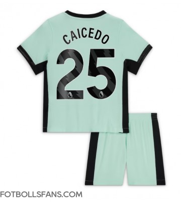 Chelsea Moises Caicedo #25 Replika Tredje Tröja Barn 2023-24 Kortärmad (+ Korta byxor)